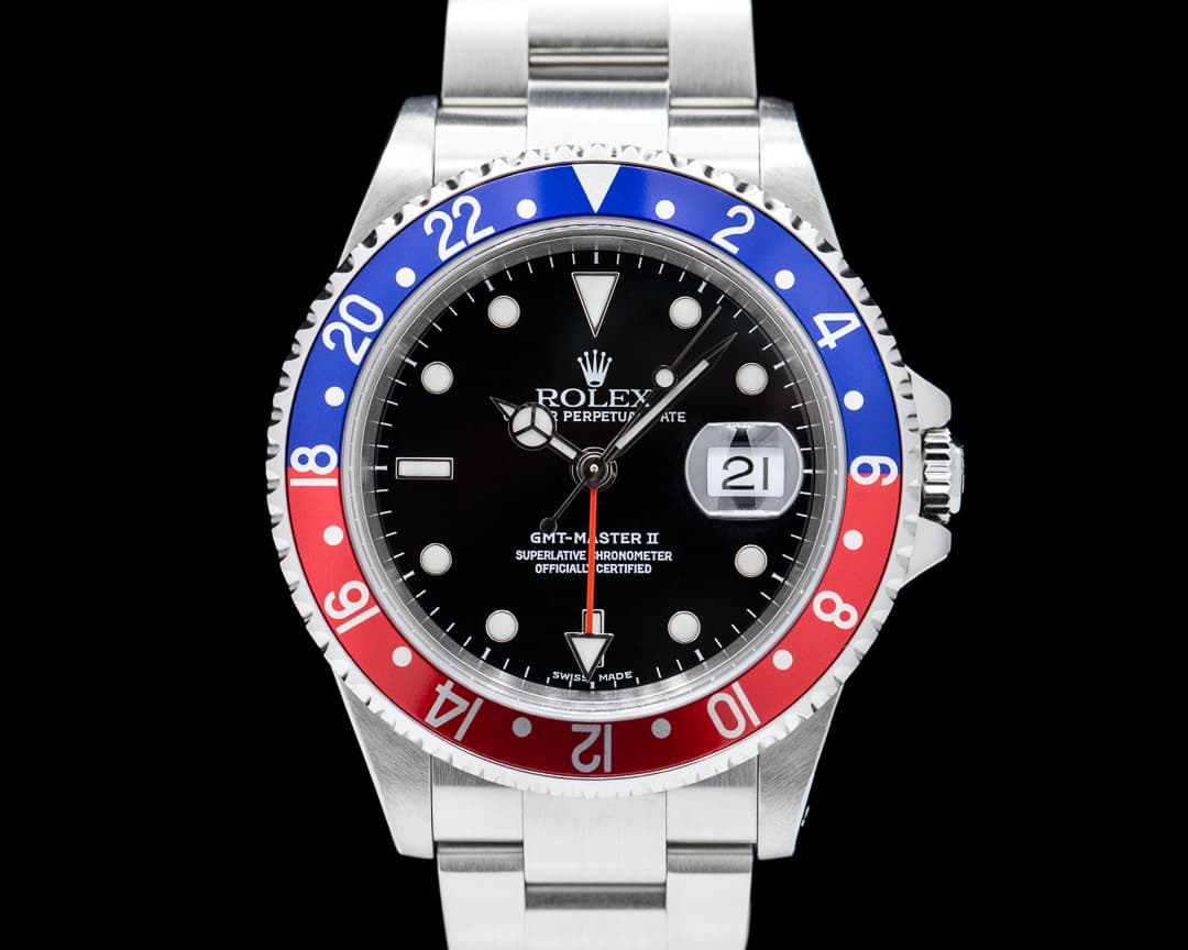 Rolex GMT Master II 16710 SS Red / Blue Pepsi Bezel FULL SET