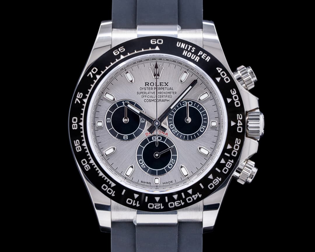 Rolex Daytona 116519 18K White Gold Ceramic Oysterflex Silver Dial
