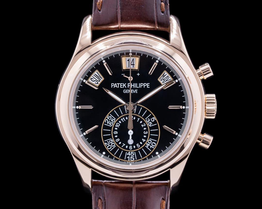 Patek Philippe Annual Calendar 5960R Chronograph 18K Rose Gold Black Dial