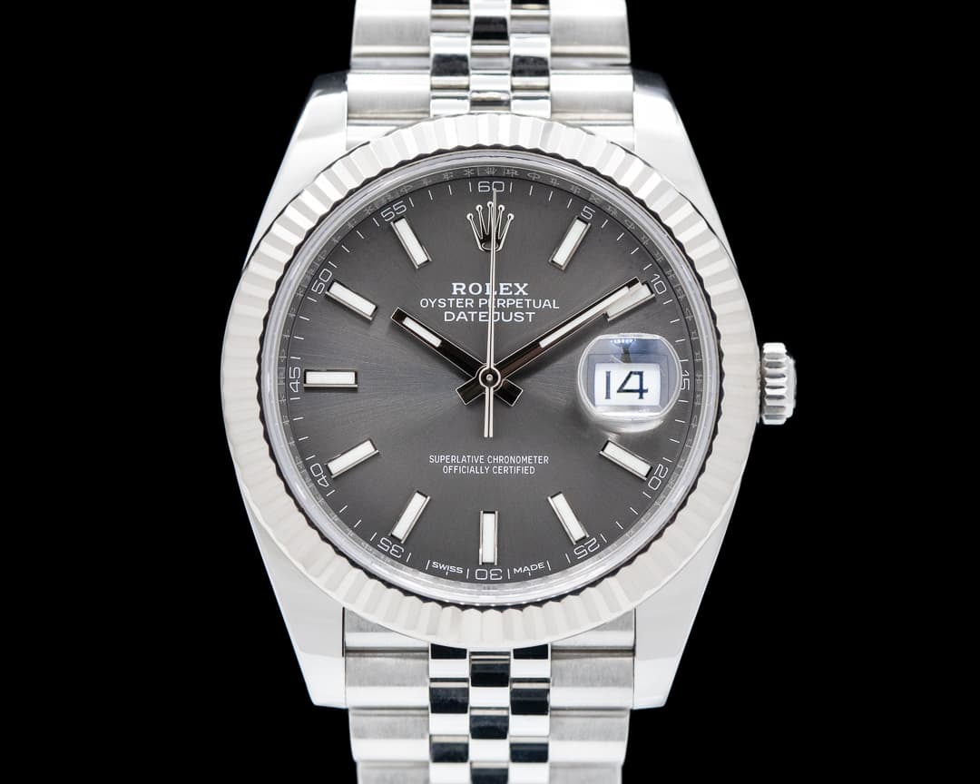 Rolex Datejust 41 Dark Rhodium Stick Dial SS / Jubilee
