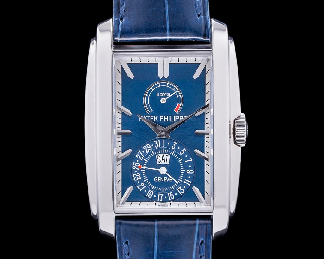 Patek Philippe Gondolo 8 Day Manual Wind Blue Dial 18K White Gold