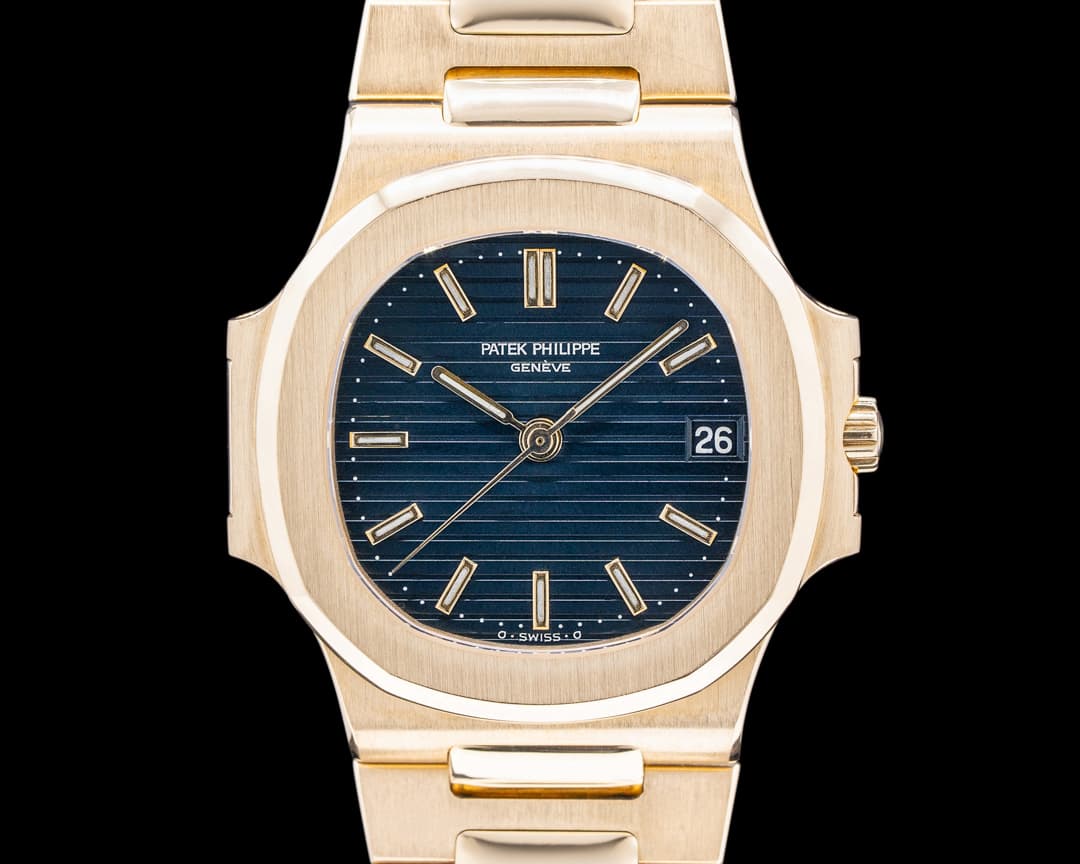 Patek Philippe Nautilus 3800 Automatic Blue Dial 18K Yellow Gold