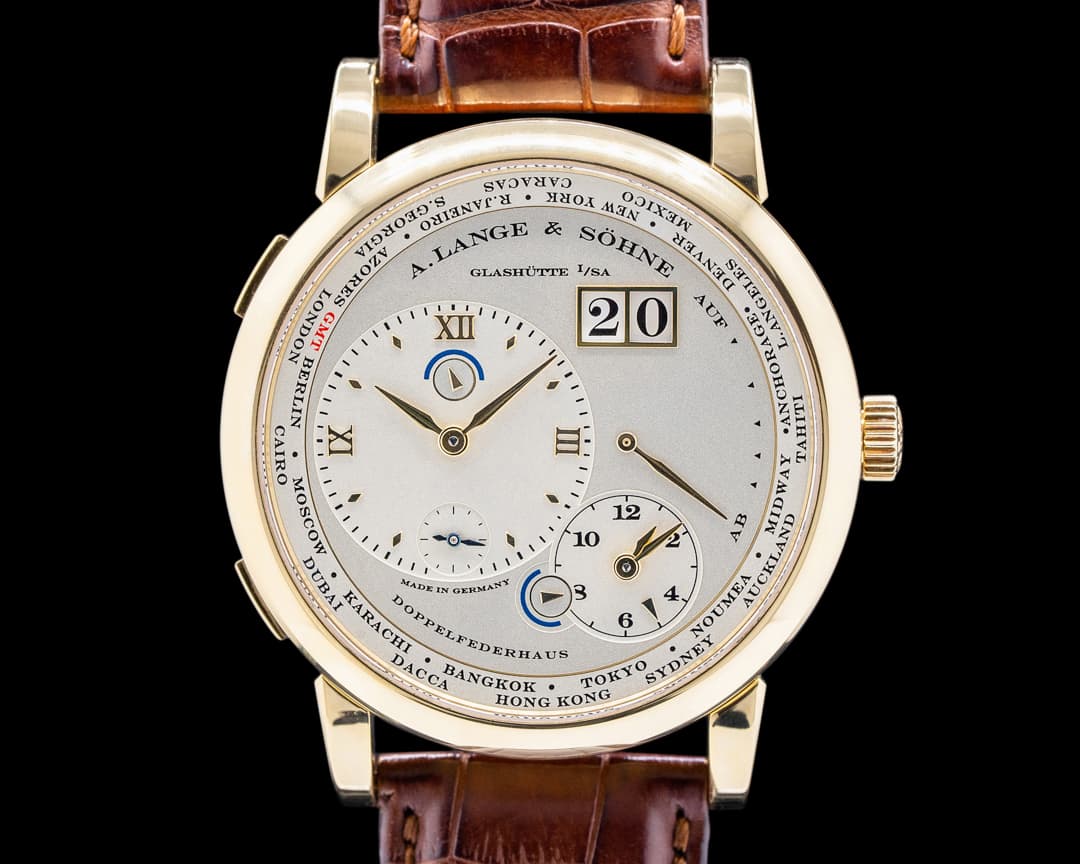A. Lange and Sohne Lange 1 TimeZone 116.021 18K Yellow Gold