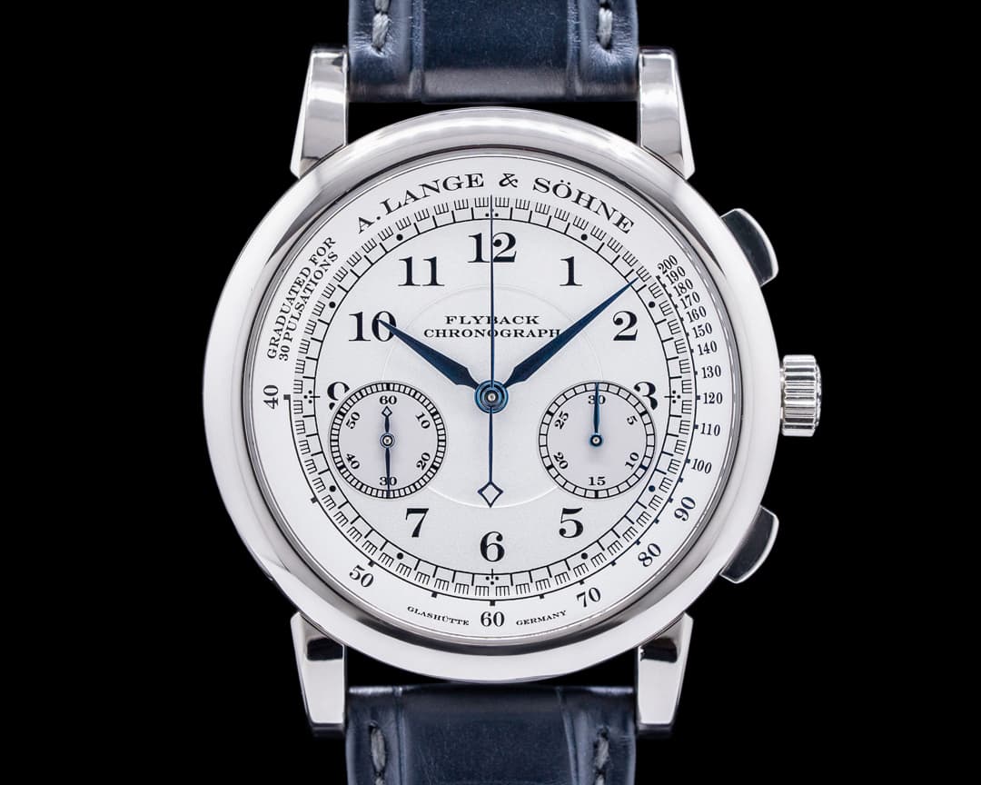 A. Lange and Sohne 1815 Flyback Chronograph 401.026 Silver Dial 18K White Gold FIRST SERIES
