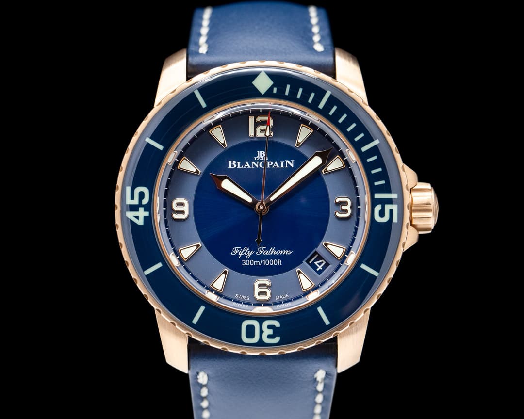 Blancpain Fifty Fathoms Blue Dial / 18K Rose Gold