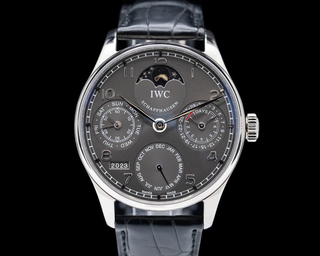 IWC Portuguese Perpetual II Grey Dial 18K White Gold