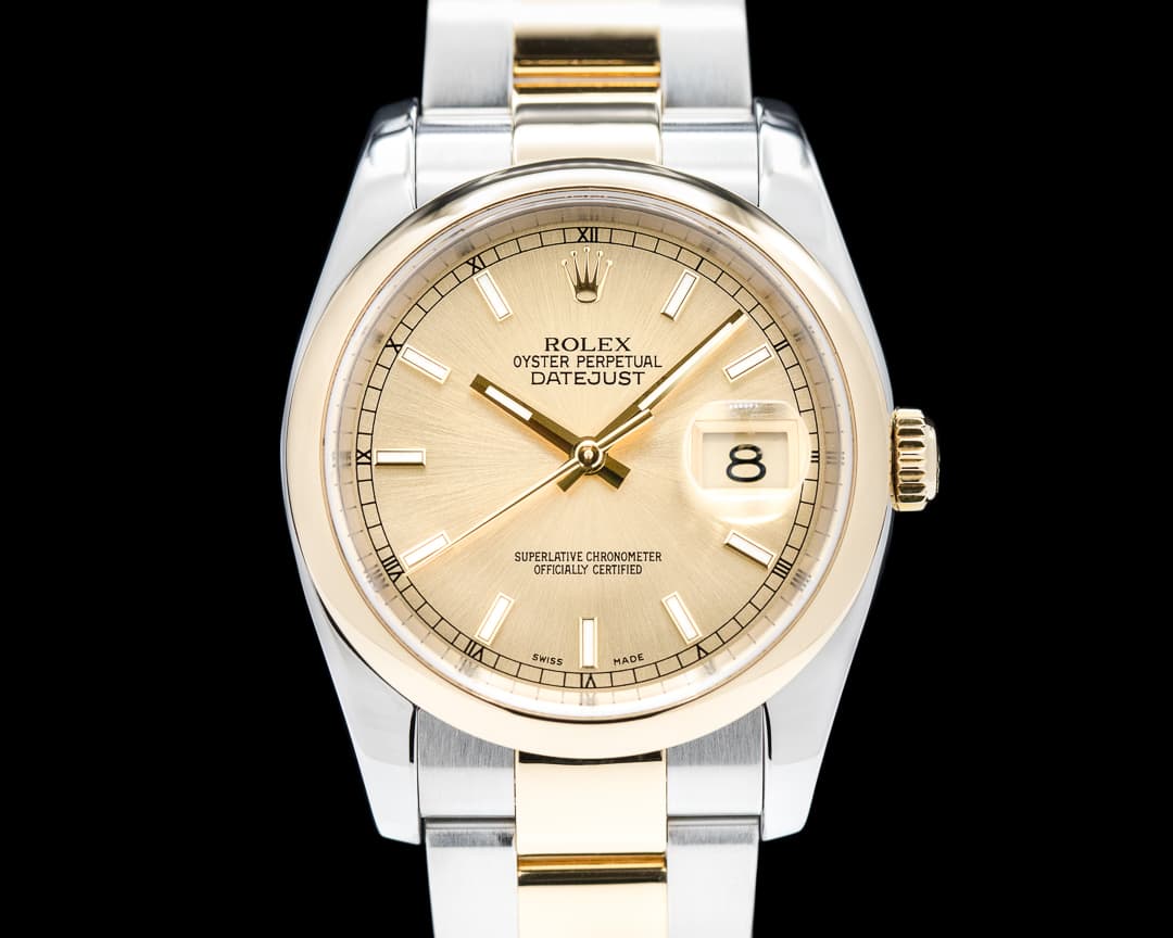 Rolex Datejust 18k / SS Champagne Dial Full Set