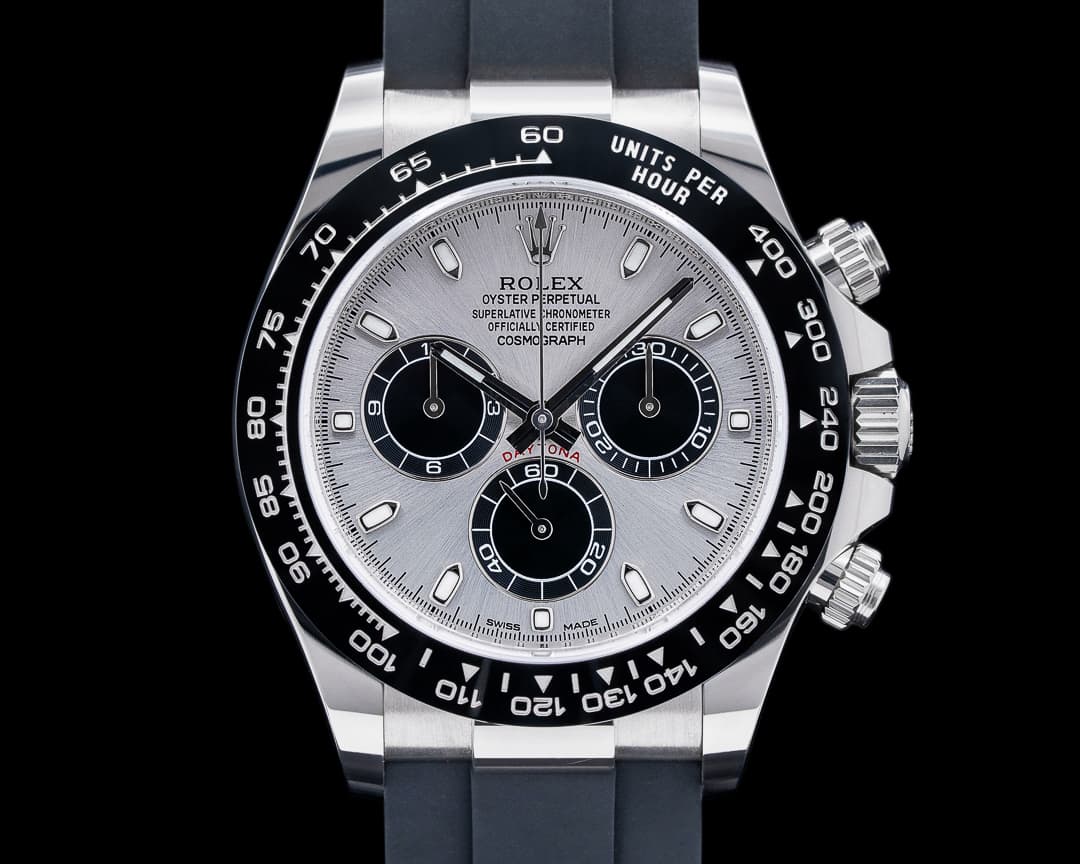 Rolex Daytona 116519 18K White Gold Ceramic Oysterflex Silver Dial