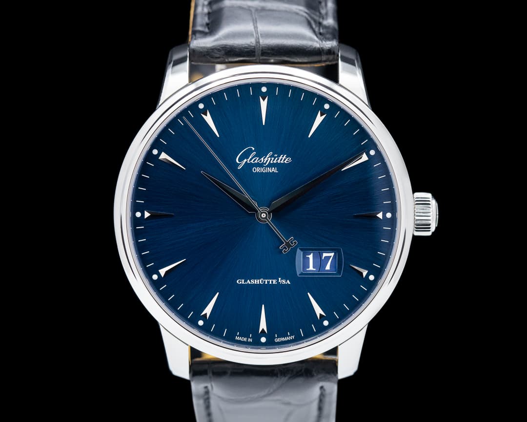 Glashutte Original Senator Excellence Panorama Date Blue Dial UNWORN
