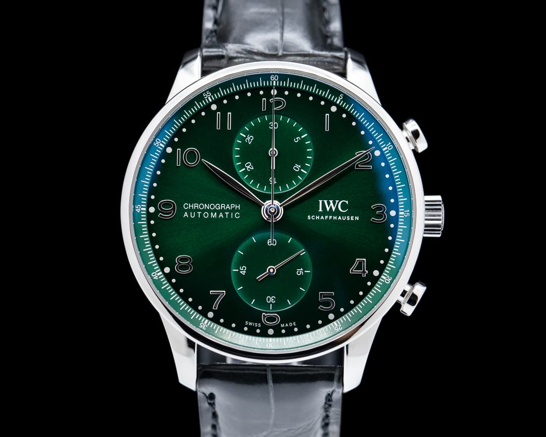 IWC Portuguese Chronograph SS Green Dial 2023