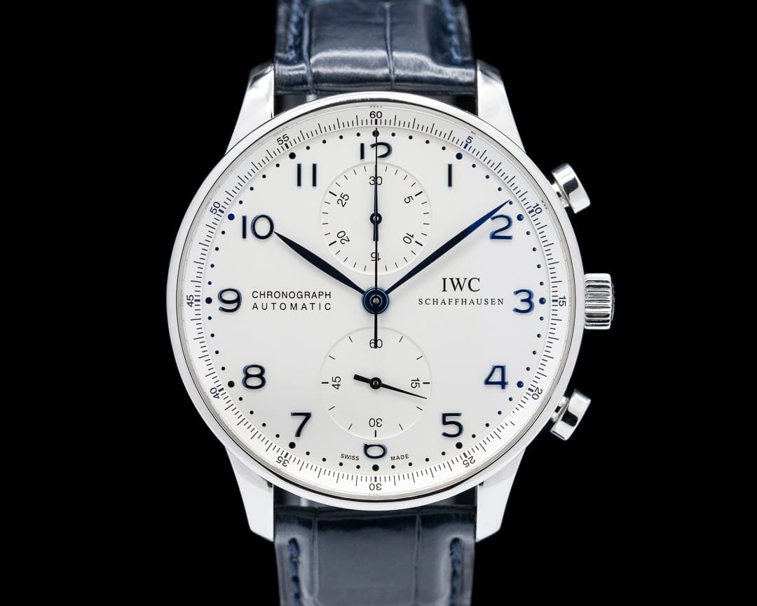 IWC Portuguese Chronograph SS Silver Dial / Blue Numerals