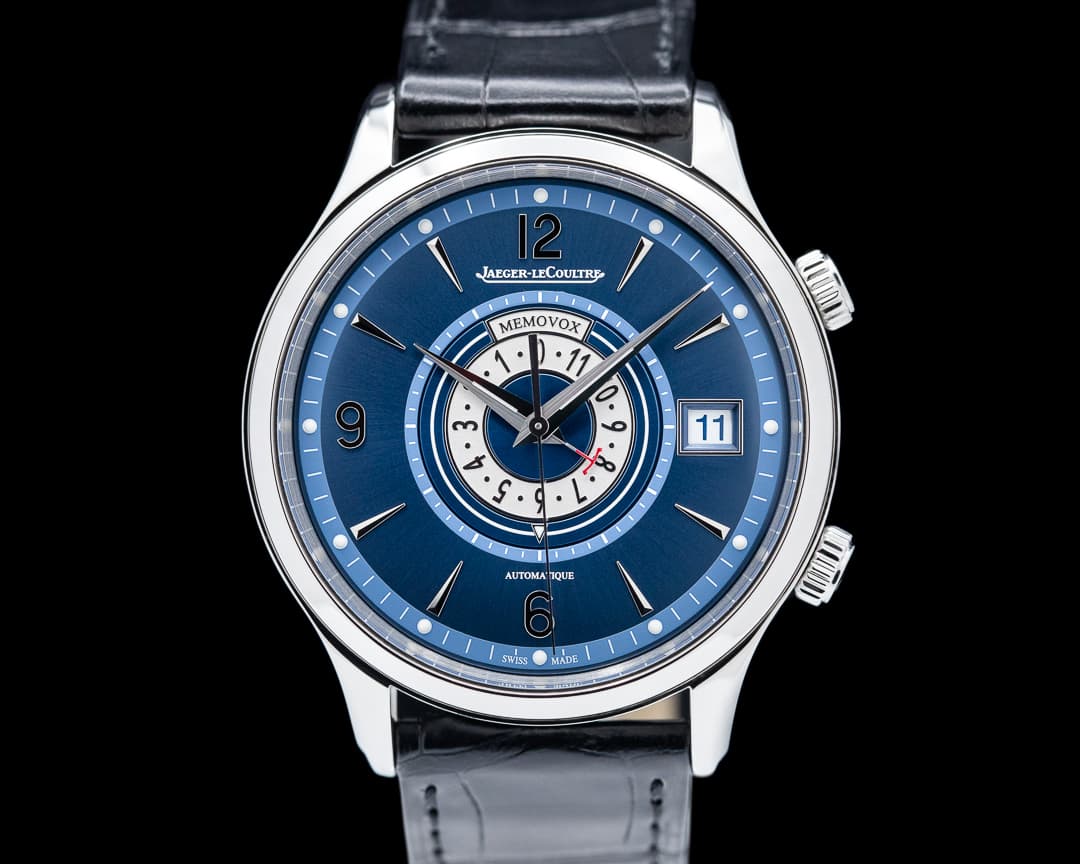 Jaeger LeCoultre Master Control Memovox Timer Alarm SS Blue Dial LIMITED