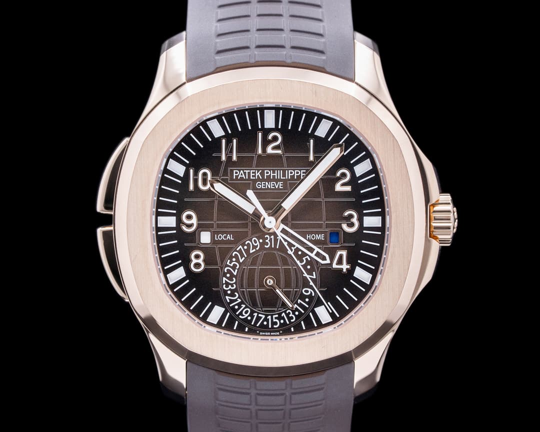 Patek Philippe Aquanaut 5164R Travel Time Rose Gold / Rubber 2022
