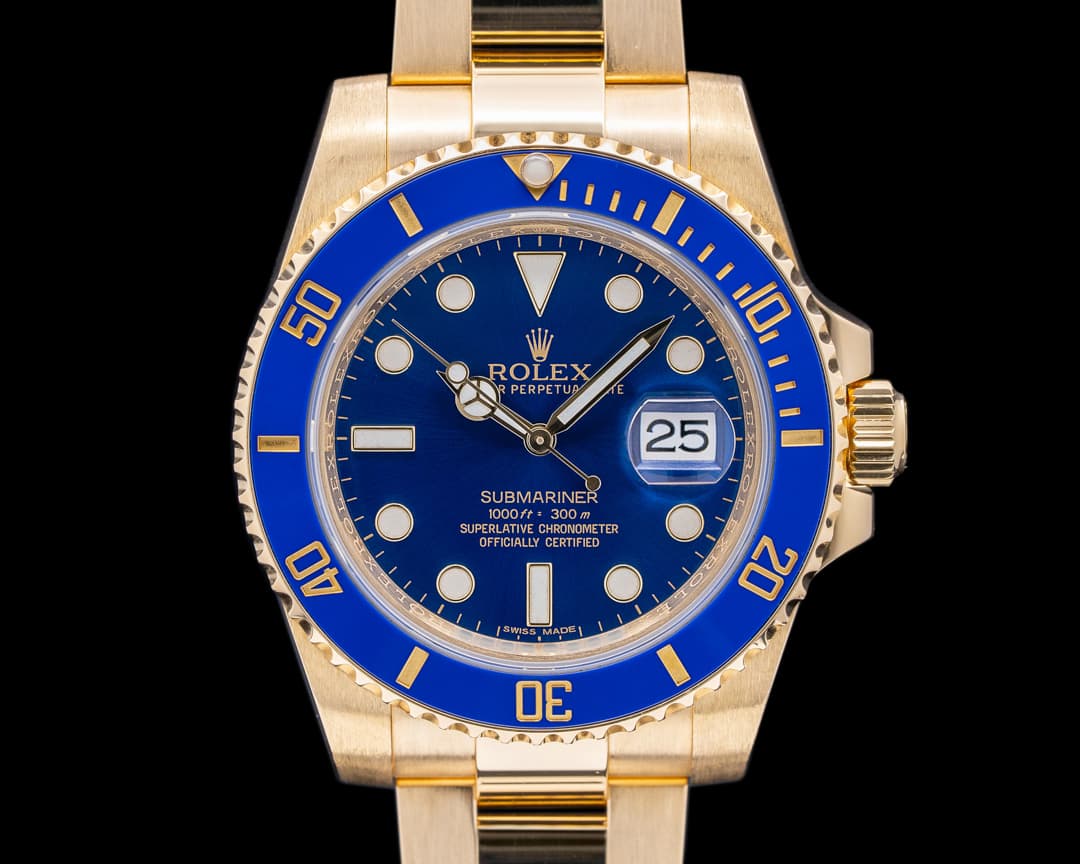 Rolex Submariner 116618 18K Yellow Gold Blue Dial
