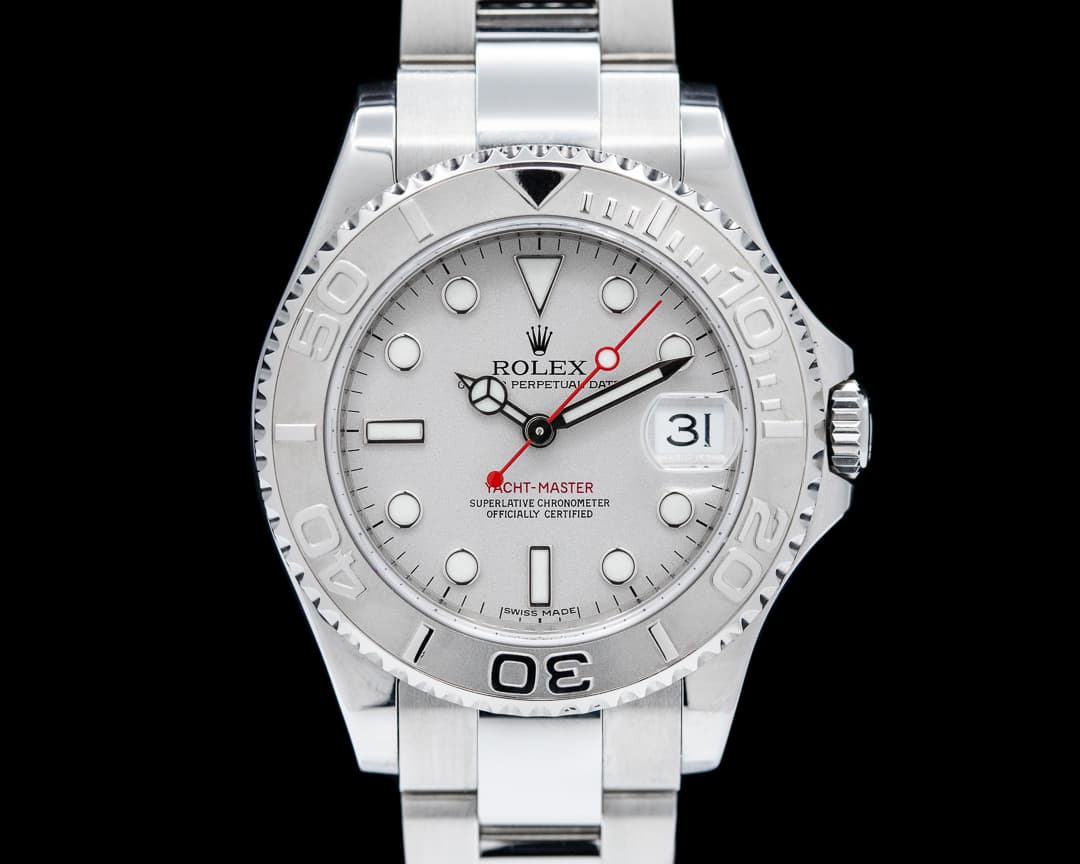 Rolex Yacht Master Mid Size SS / Platinum Bezel
