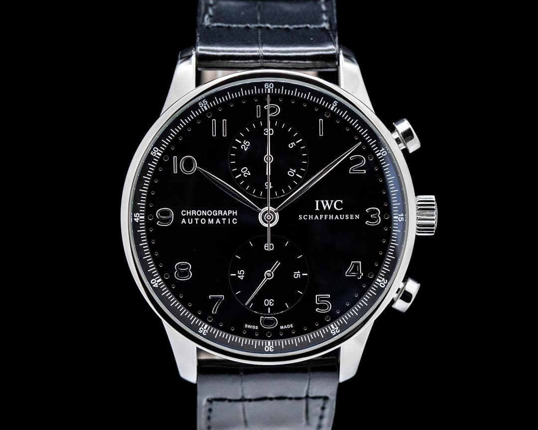 IWC Portuguese Chronograph SS Black Dial