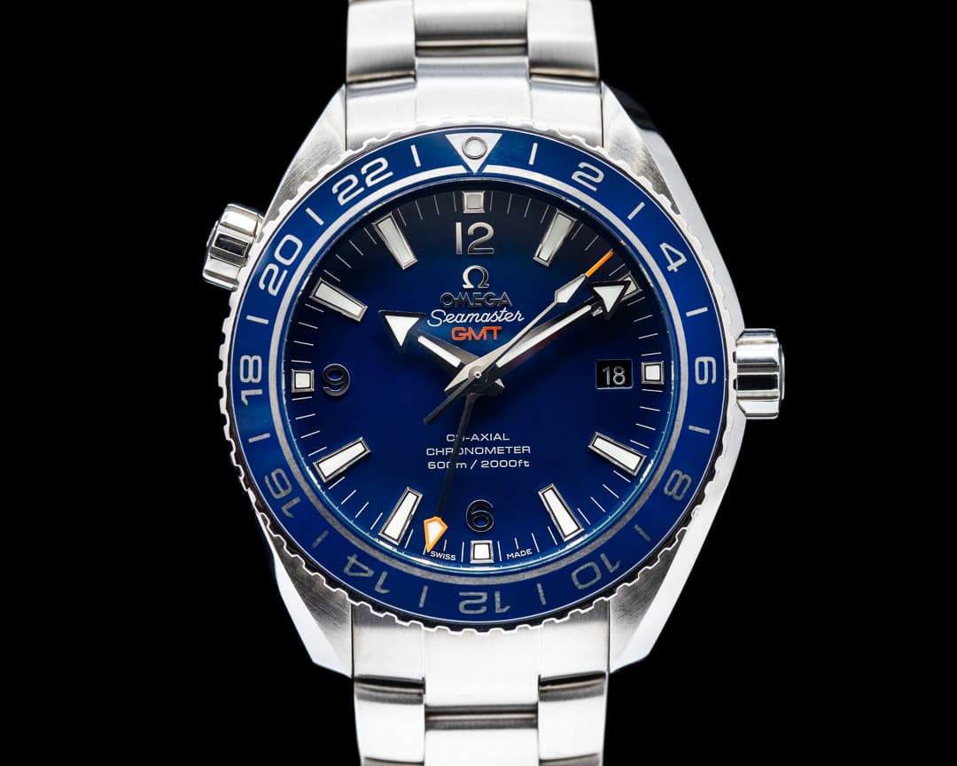 Omega Seamaster Planet Ocean Co-Axial GMT Blue Dial Titanium