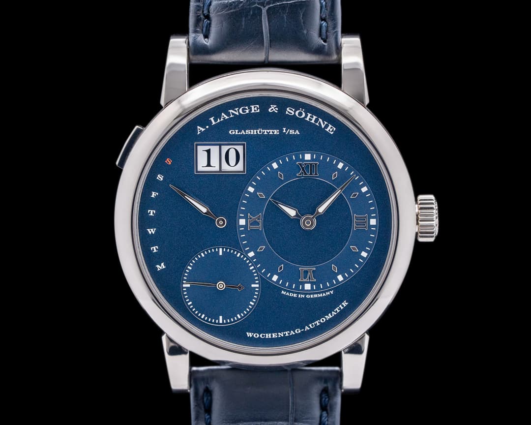 A. Lange and Sohne Lange 1 Daymatic 320.025 Blue Dial RARE