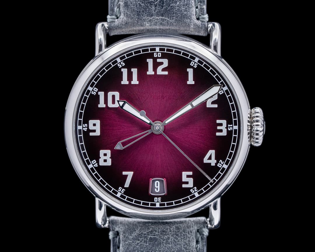 H. Moser and Cie. Heritage Dual Time Fume Burgundy Dial 2023