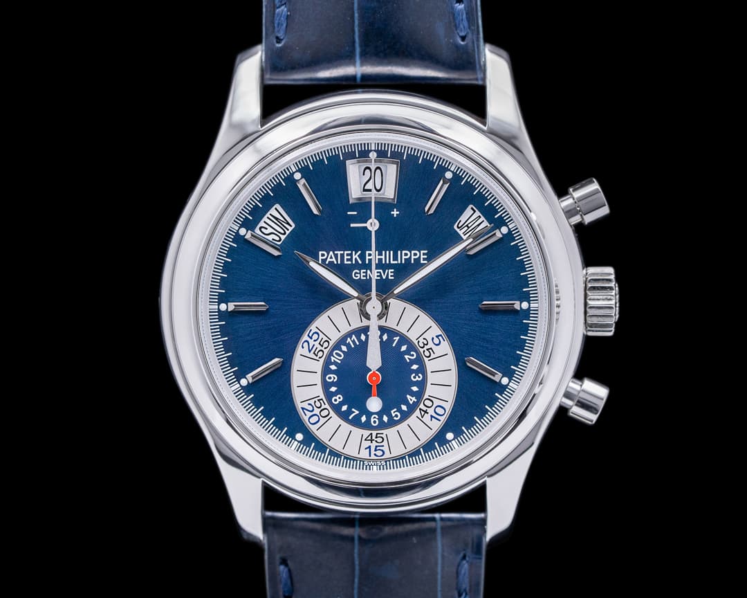 Patek Philippe Annual Calendar 5960P Chronograph Platinum Blue Dial