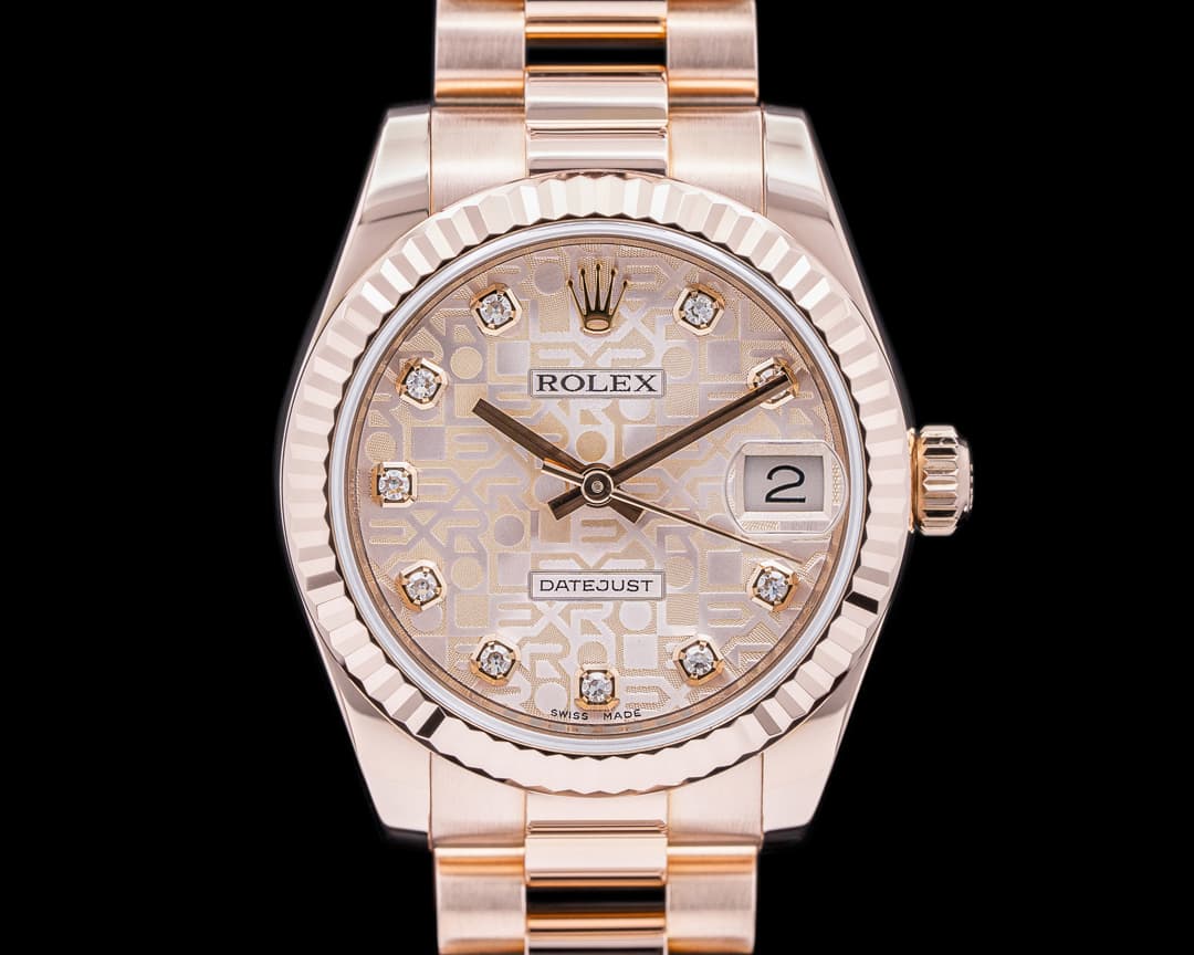 Rolex Datejust 31MM 18K rose gold Diamond set jubilee Dial