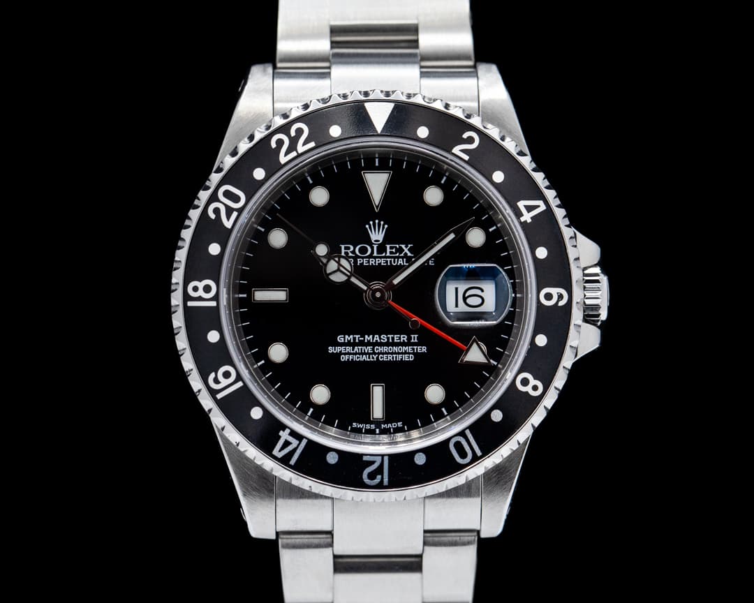 Rolex GMT Master II SS Black Bezel