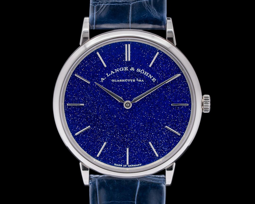 A. Lange and Sohne Saxonia Thin Manual Wind Blue Gold-Flux Dial