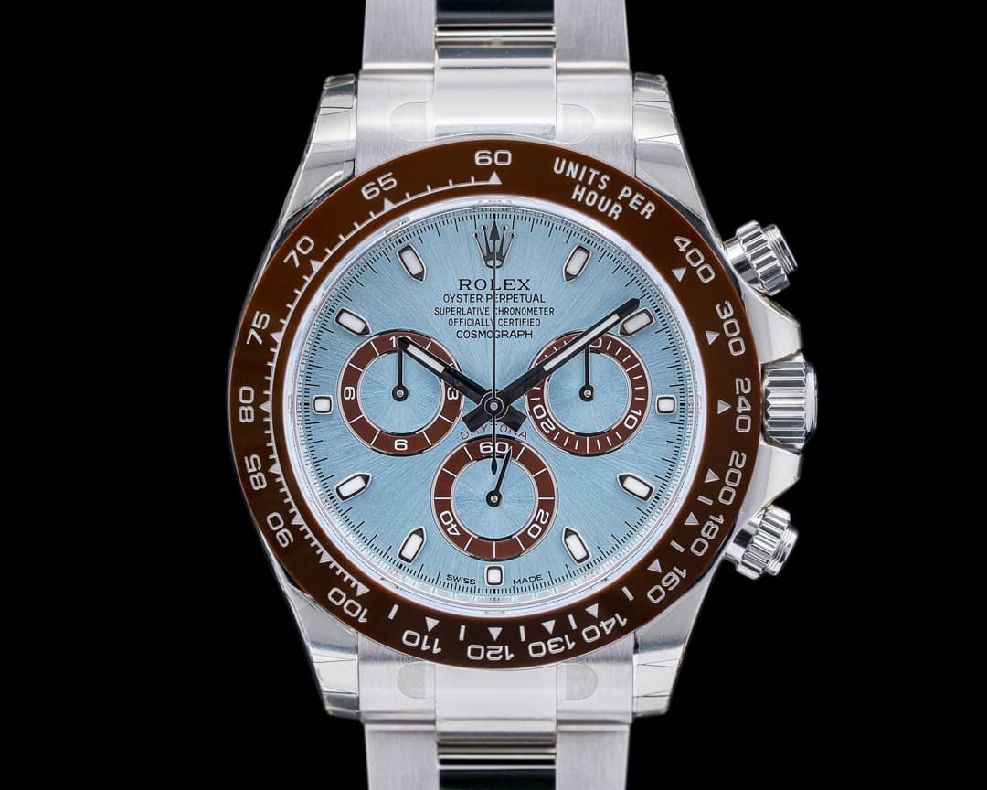 Rolex Daytona 116506 Platinum Glacier Blue / Brown Ceramic UNWORN STICKERS