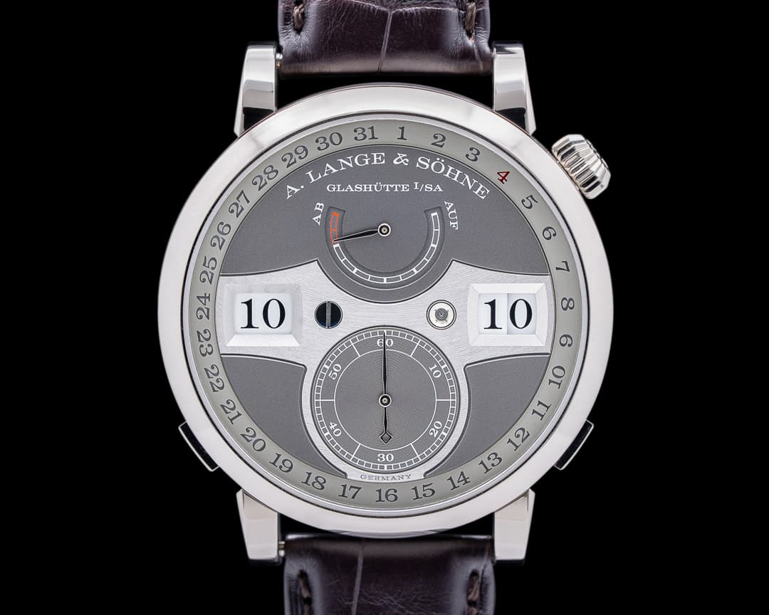 A. Lange and Sohne Zeitwerk Date 148.038 White Gold