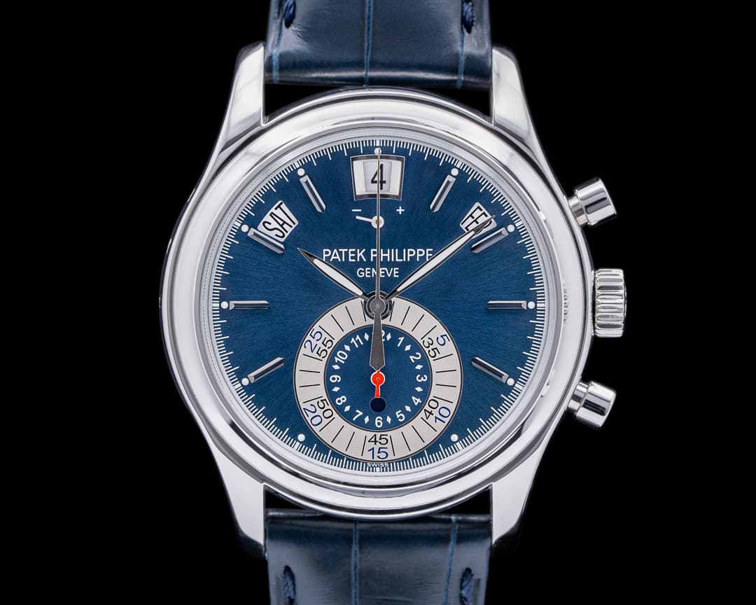 Patek Philippe Annual Calendar 5960P Chronograph Platinum Blue Dial