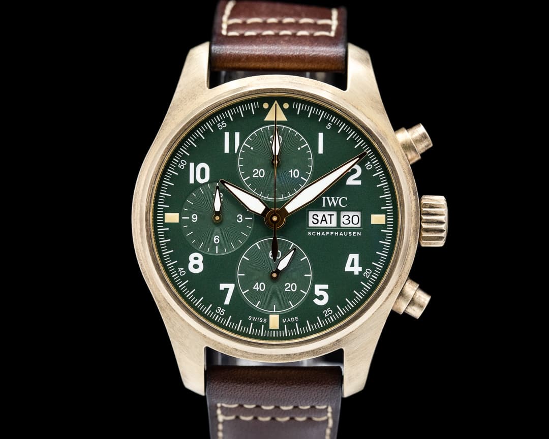 IWC Pilot's Watch Chronograph Spitfire Automatic Bronze Green Dial