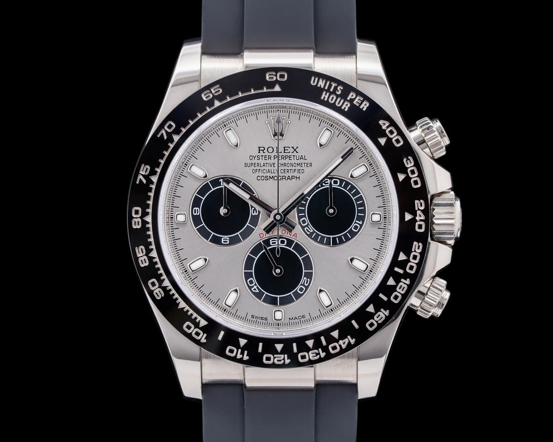 Rolex Daytona 116519 18K White Gold Ceramic Oysterflex Silver Dial