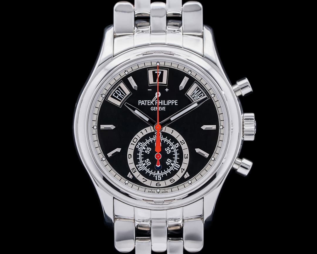 Patek Philippe Annual Calendar 5960/1A-010 Black Dial Chronograph SS RARE