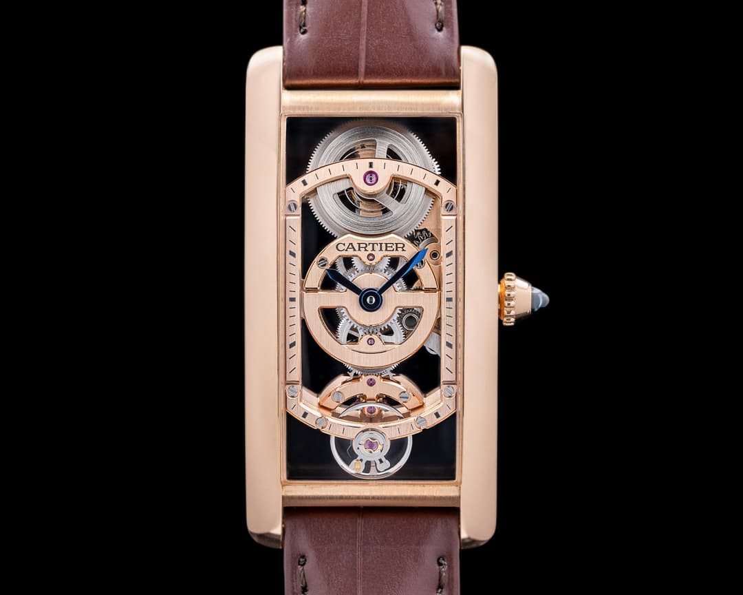 Cartier Tank Cintree WHTA0008 Skeleton 18k Rose Gold LIMITED RARE