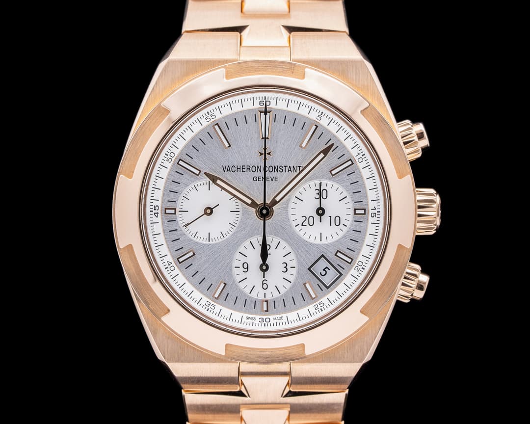 Vacheron Constantin Overseas 5500V/000R Chronograph Silver Dial 18 Rose Gold + EXTRAS