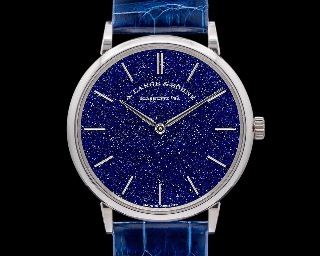 A. Lange & Söhne Saxonia Thin Manual Wind Blue Gold-Flux Dial