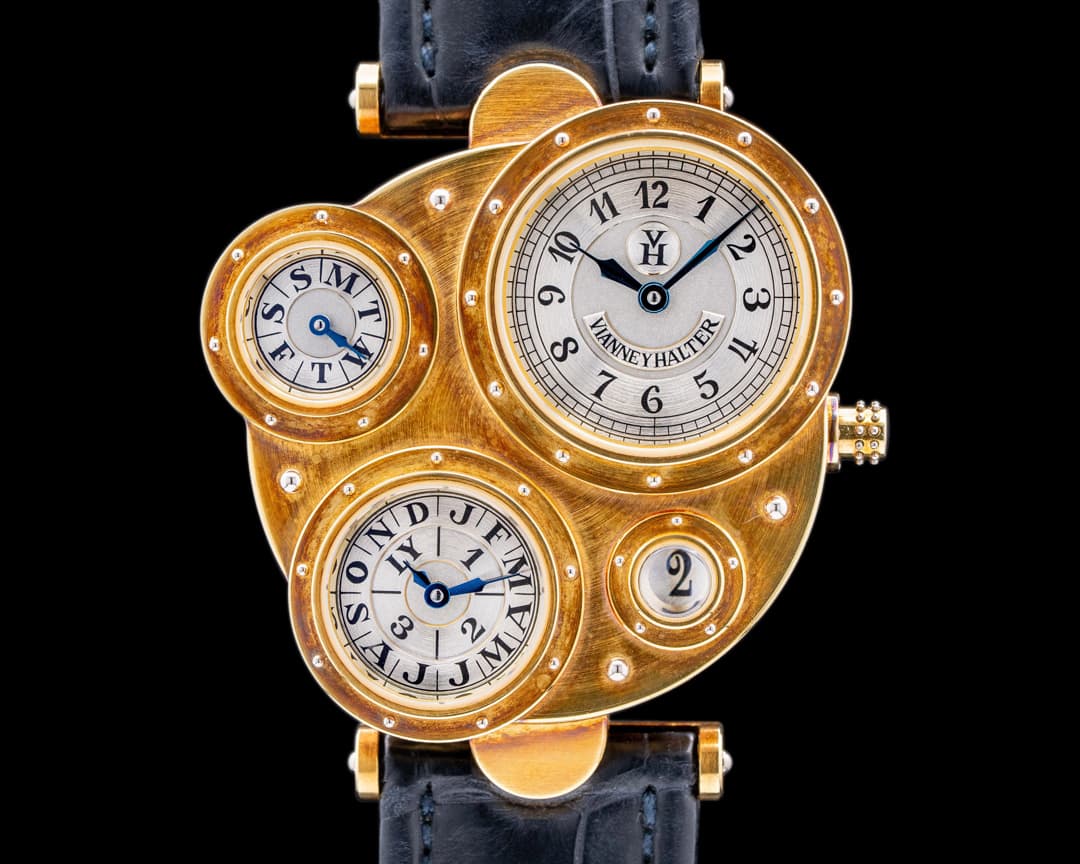 Vianney Halter Antiqua Perpetual Calendar 18k Yellow God / Silver Dial RARE