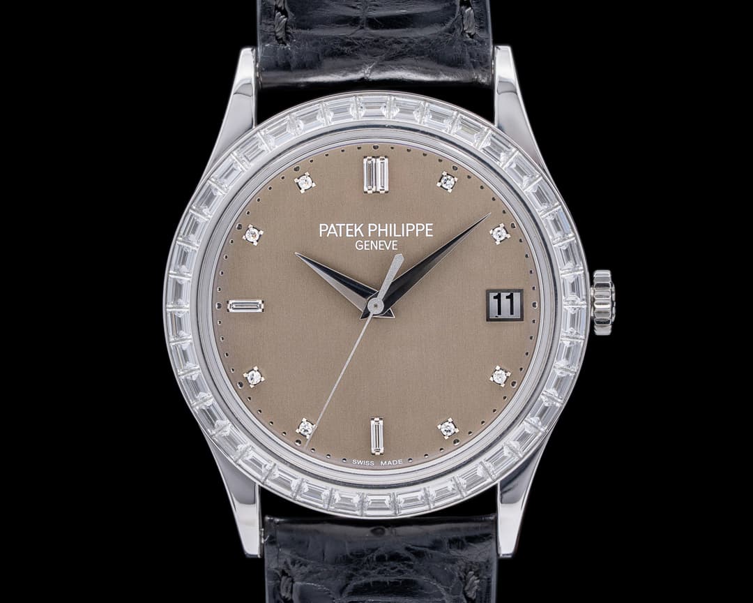 Patek Philippe Calatrava 5298P-001 Platinum Baguette Bezel Gray Dial RARE