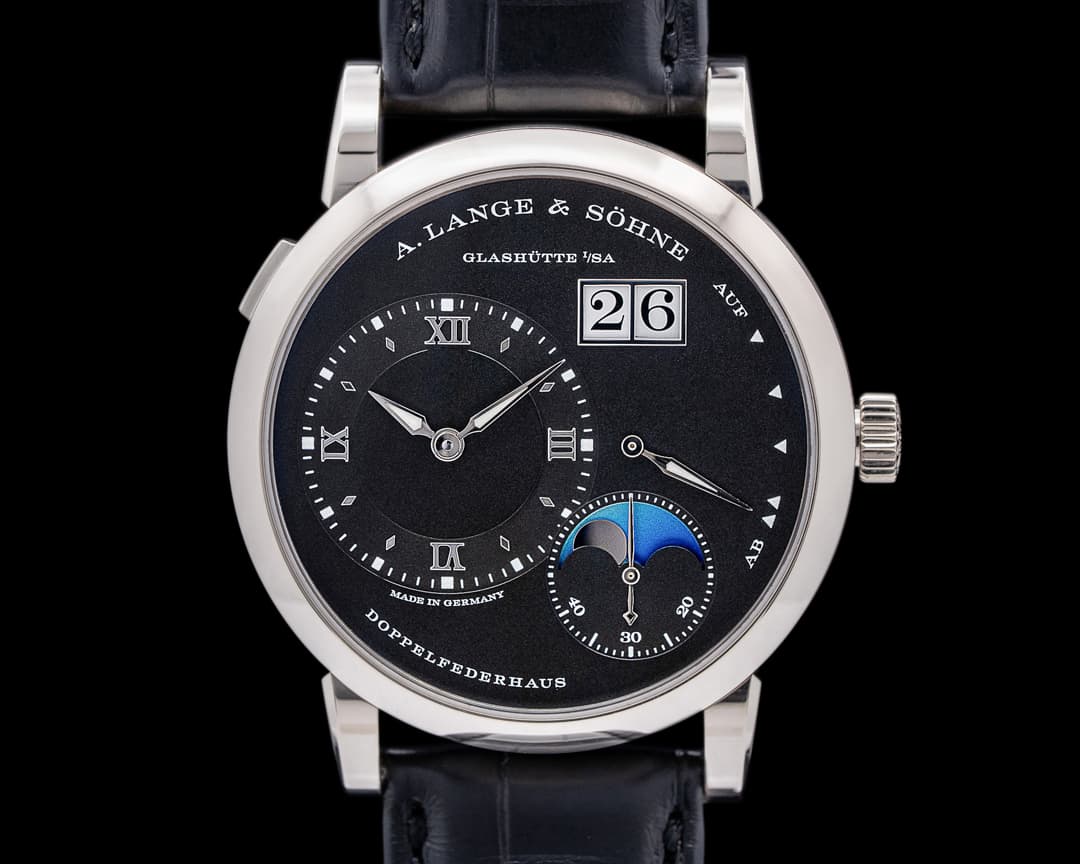 A. Lange and Sohne Lange 1 Moon 192.029 18K White Gold Black Dial 2023
