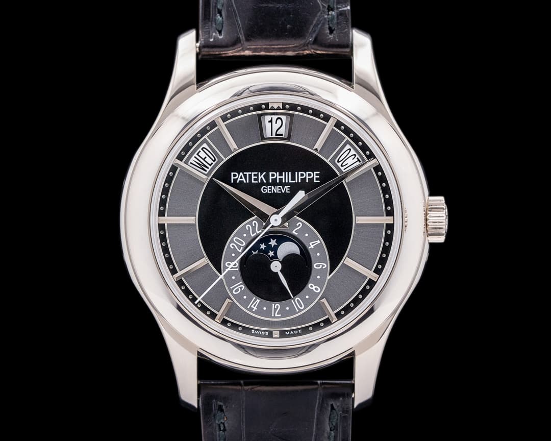 Patek Philippe Annual Calendar Rhodium Dial 18K White Gold