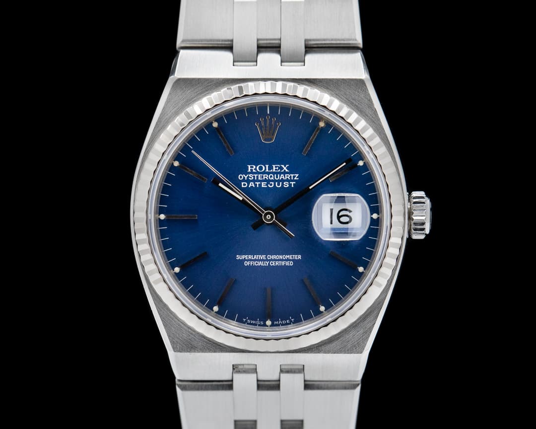 Rolex Oyster Quartz 17014 Datejust Blue Dial / SS