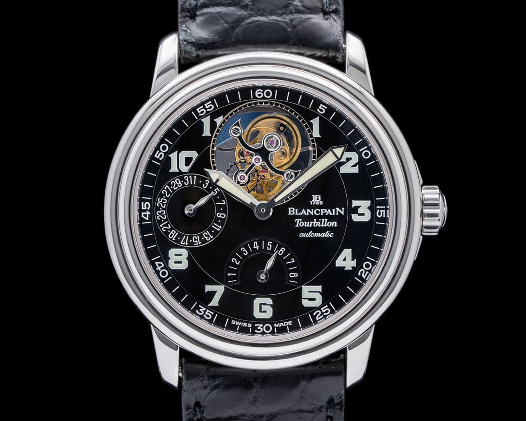 Blancpain Tourbillon Automatic Black Military Dial SS RARE
