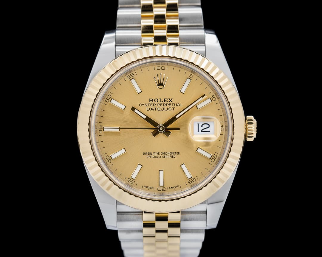 Rolex Datejust II Champagne Stick Dial 18K / SS