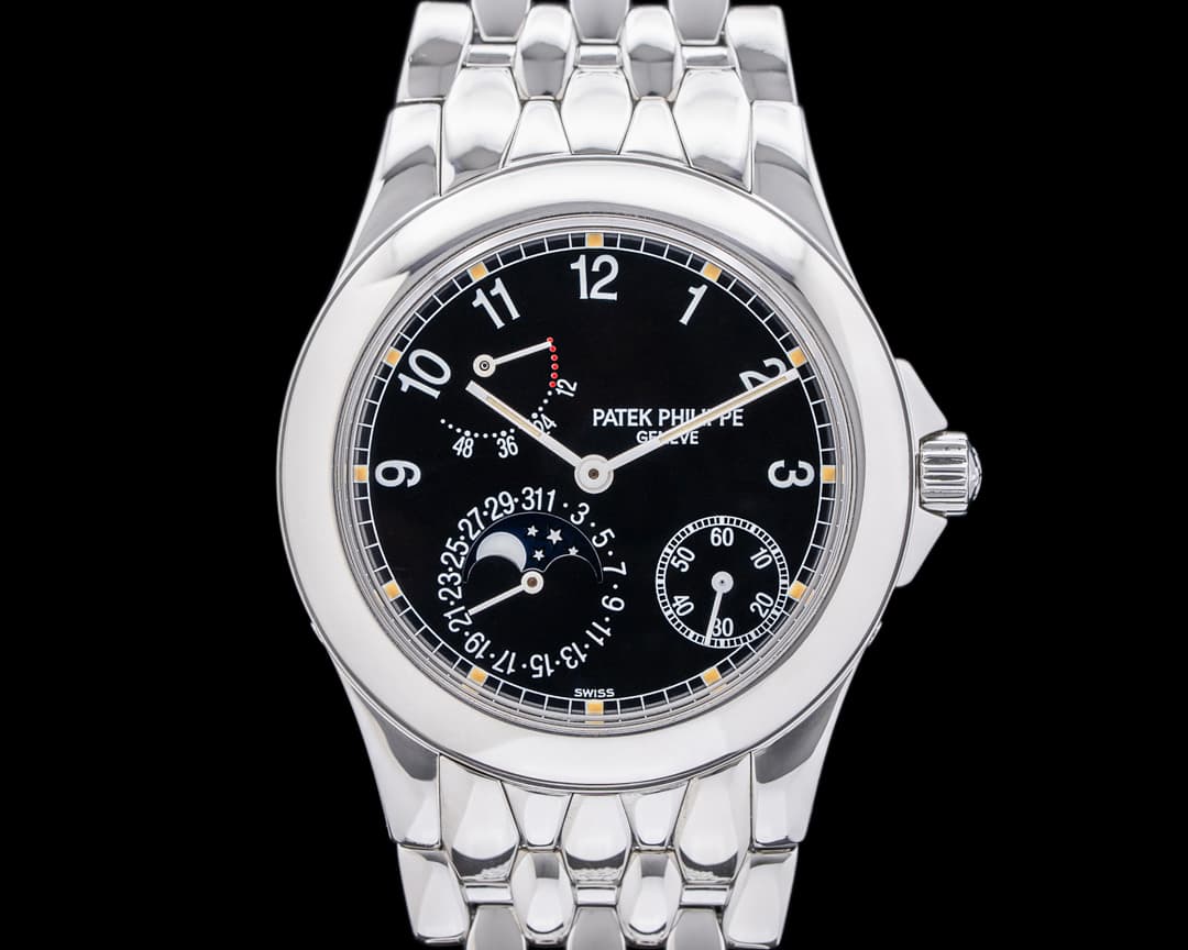 Patek Philippe Power Reserve Moon 5085 Phase Black Dial SS