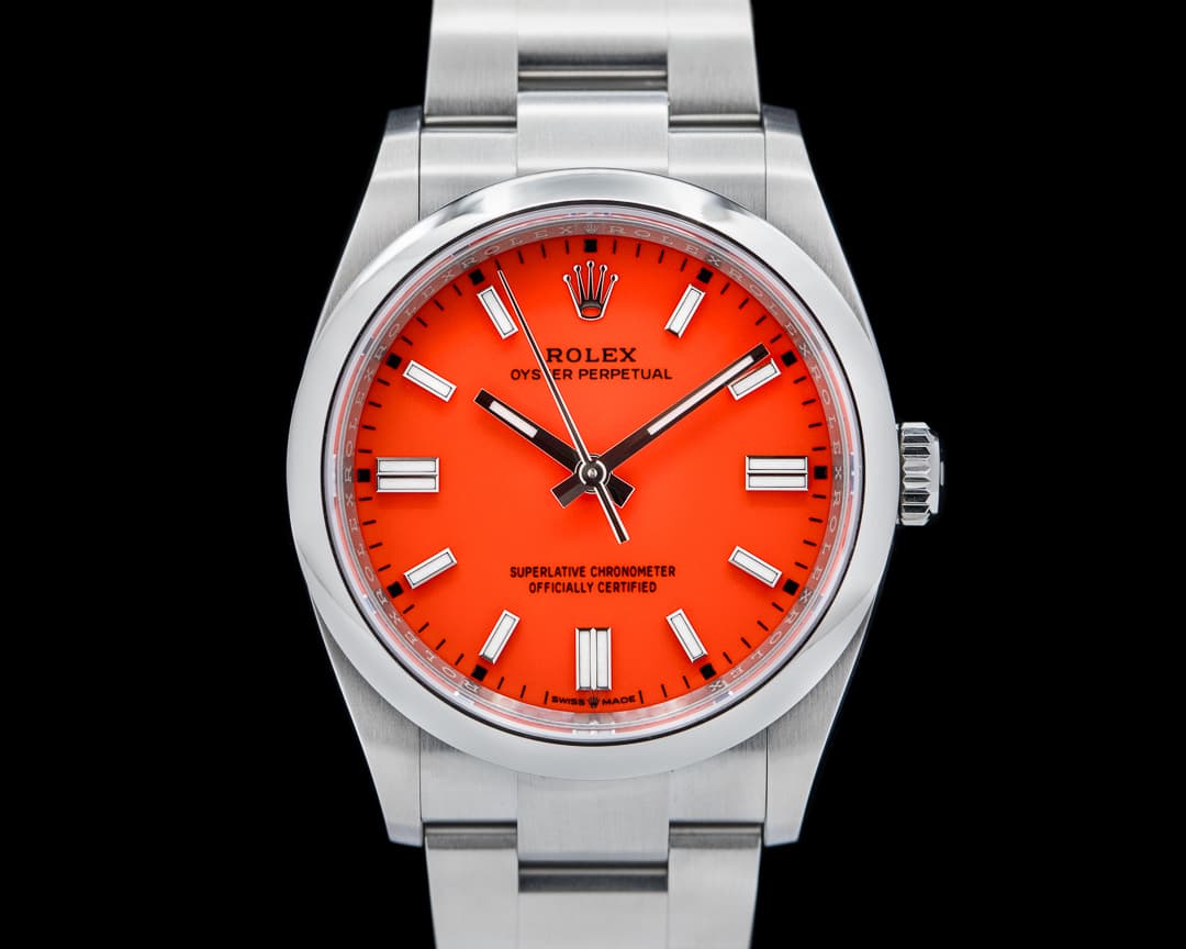 Rolex Oyster Perpetual 126000 36MM SS Coral Red