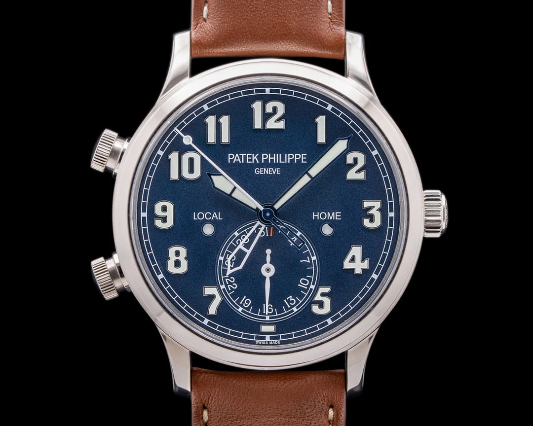 Patek Philippe Calatrava 5524G Pilot Travel Time 18k White Gold