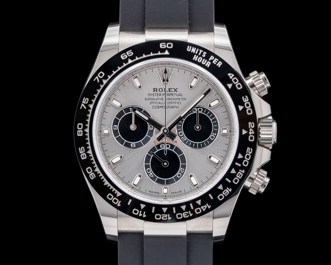 Rolex Daytona 116519 18K White Gold Ceramic Oysterflex Silver Dial