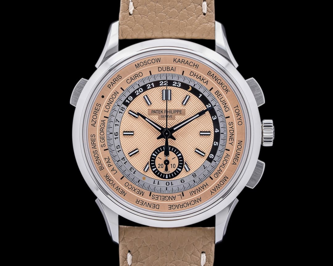 Patek Philippe World Time 5935A Chronograph SS Salmon Dial