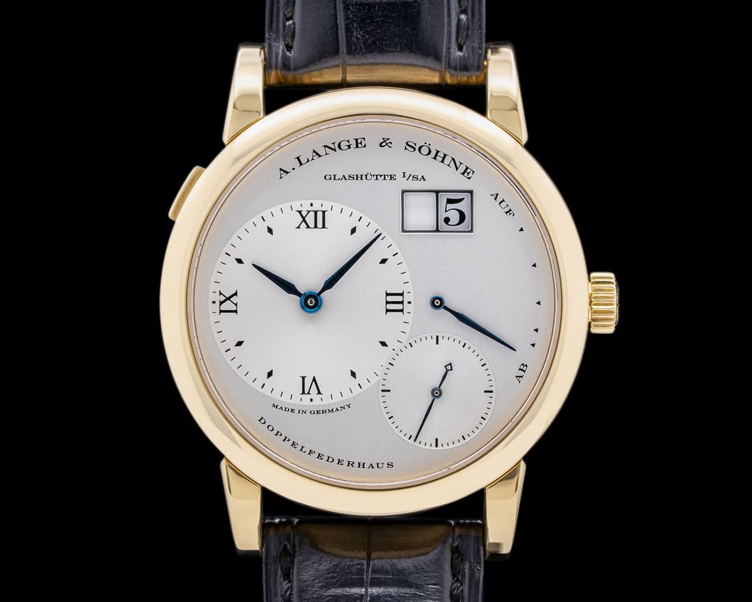 A. Lange & Söhne Lange 1 101.022 18K Yellow Gold Blue Hands Silver Dial