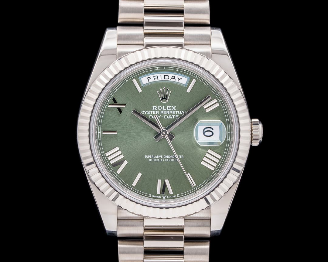 Rolex Day Date 228239 Olive Green Presidential 18K WG 40MM